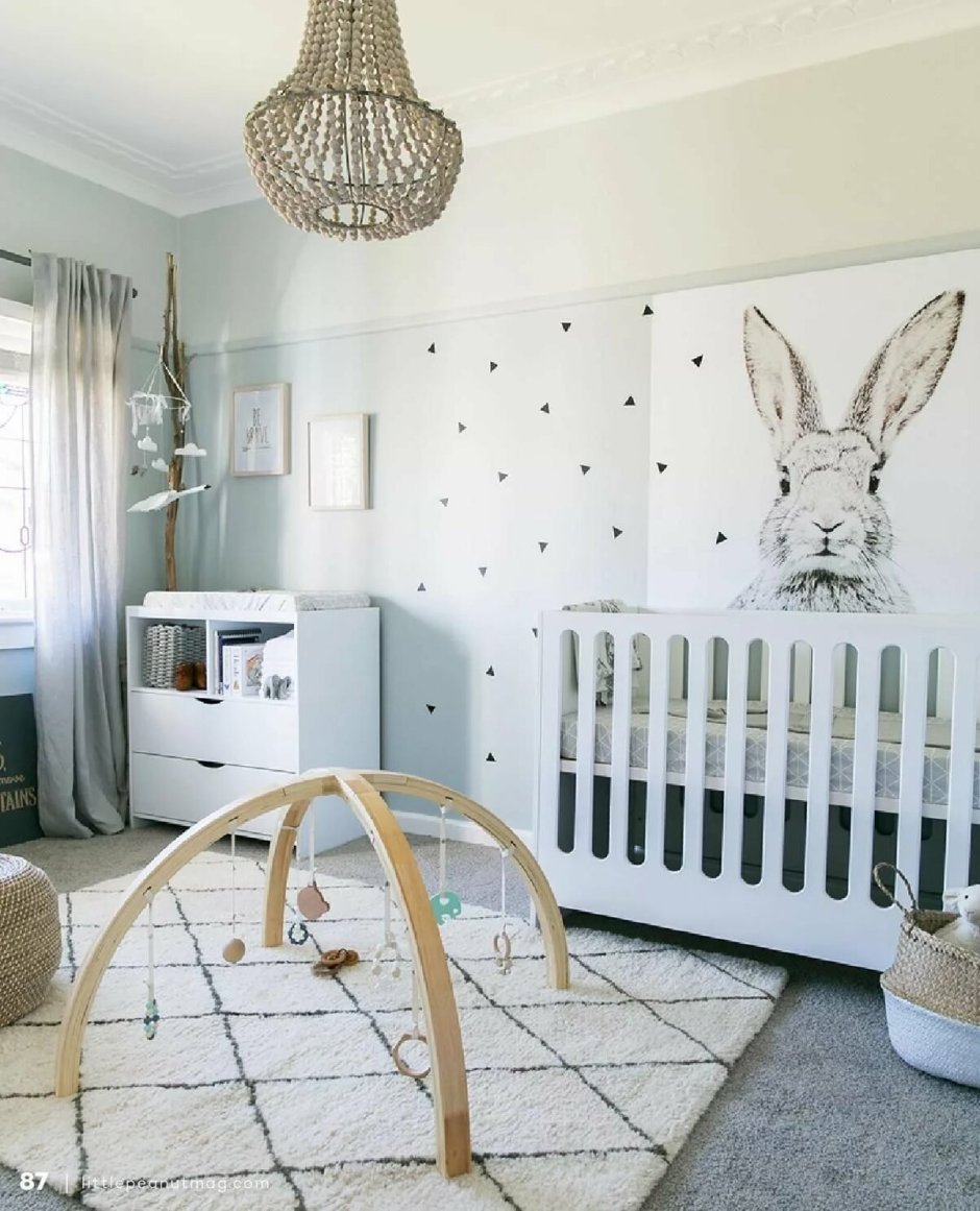 Детская комната для новорожденного в стиле Сканди
