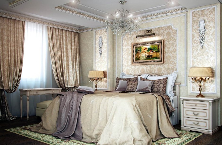 Классический интерьер спальни
