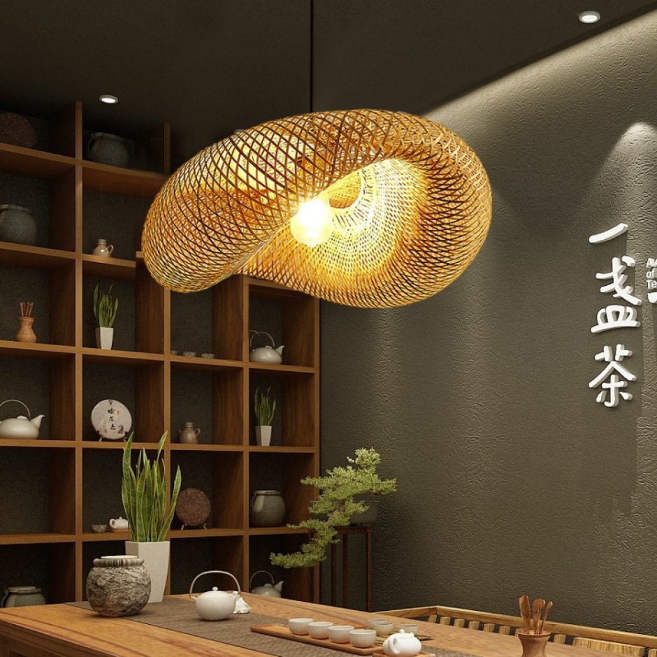Светодиодные подвесные светильники плетение бамбука