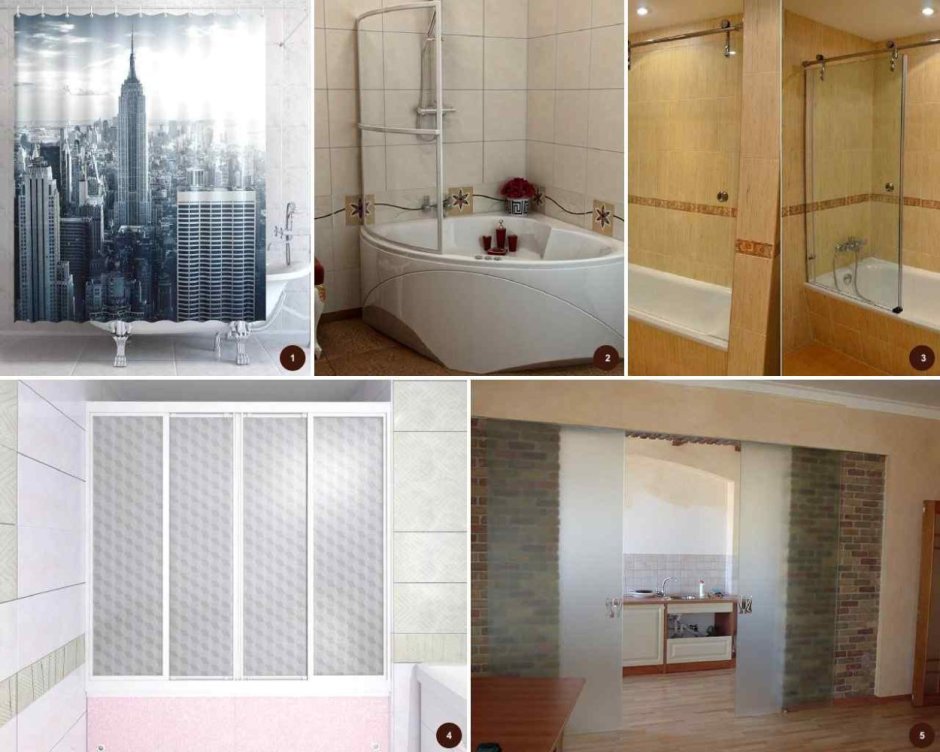 Стеклянные шторы для ванной