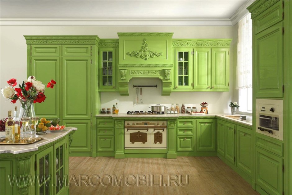 Кухни классика светлые прямые