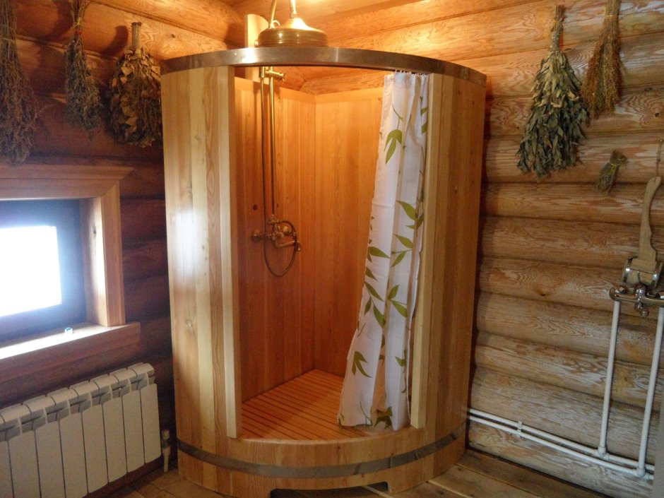 Установка душевой кабины в деревянном доме