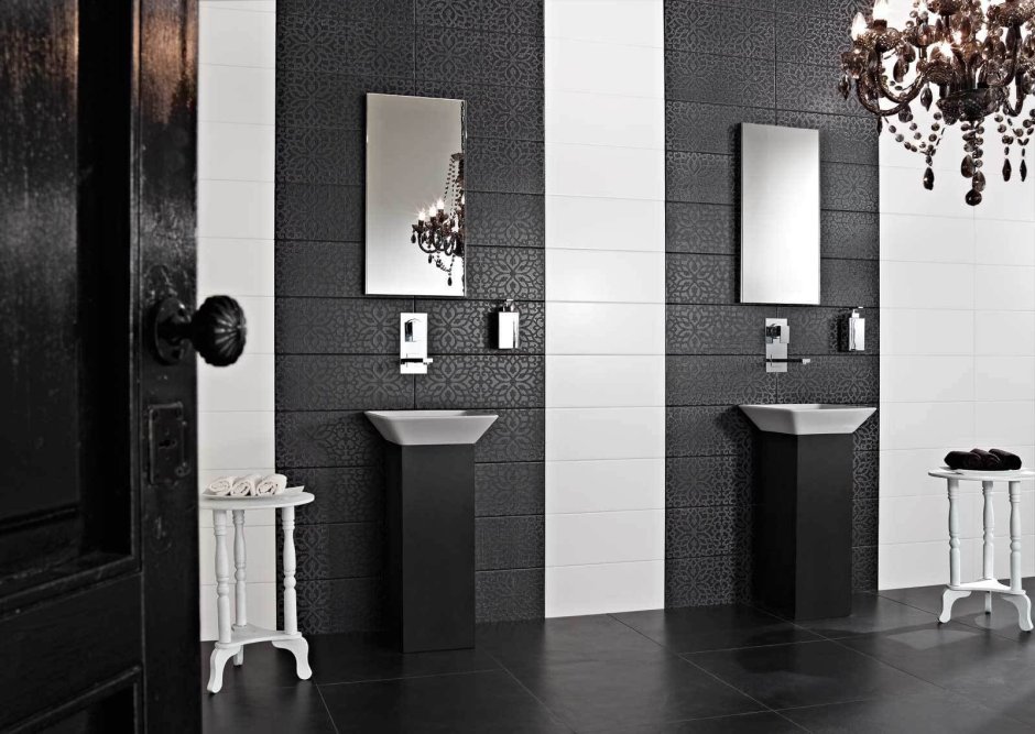 Black White Cersanit плитка