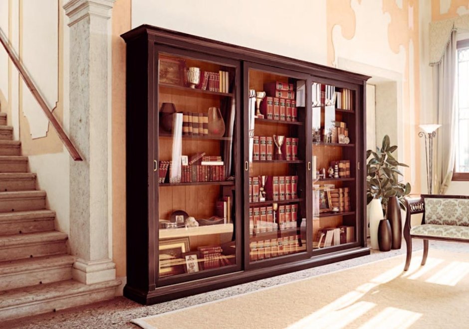 Белые книжные стеллажи в интерьере