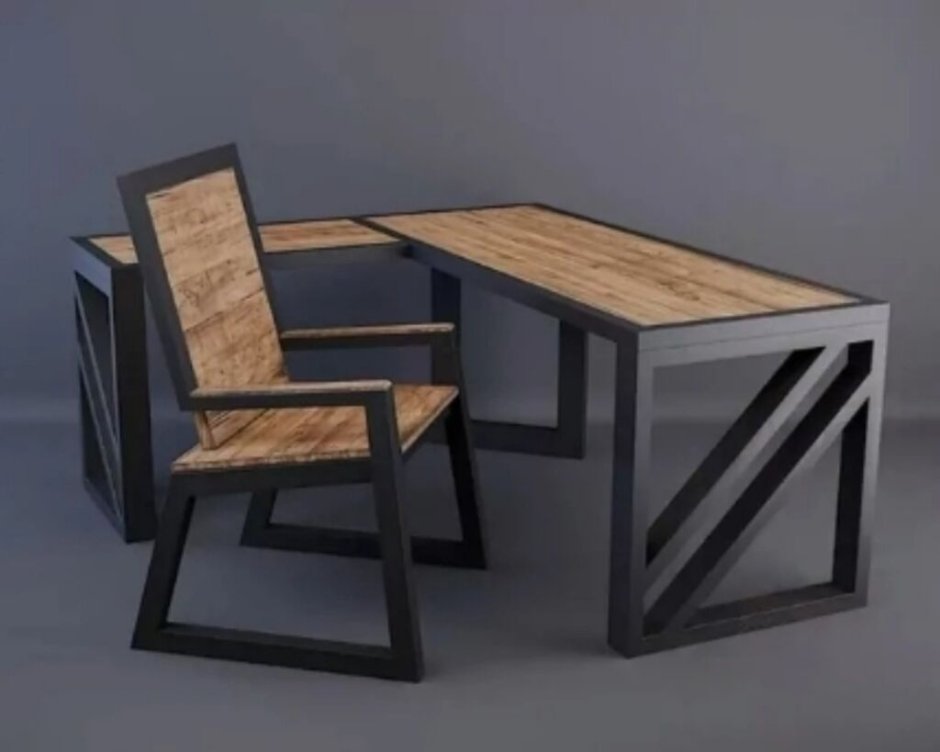 Столы и стулья в стиле лофт из металла