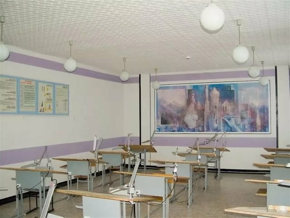 Окрашивание стен в школьном кабинете