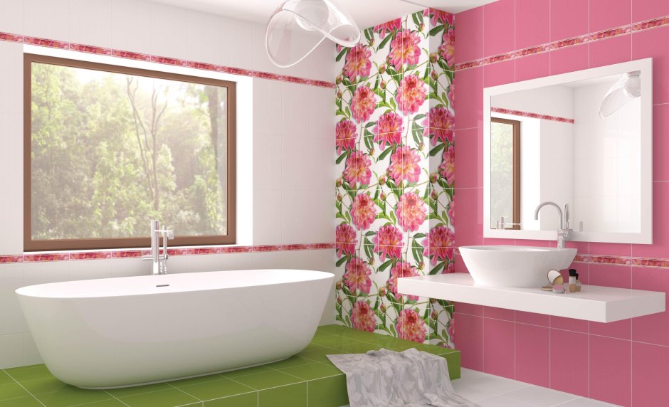 Двухцветная ванная комната