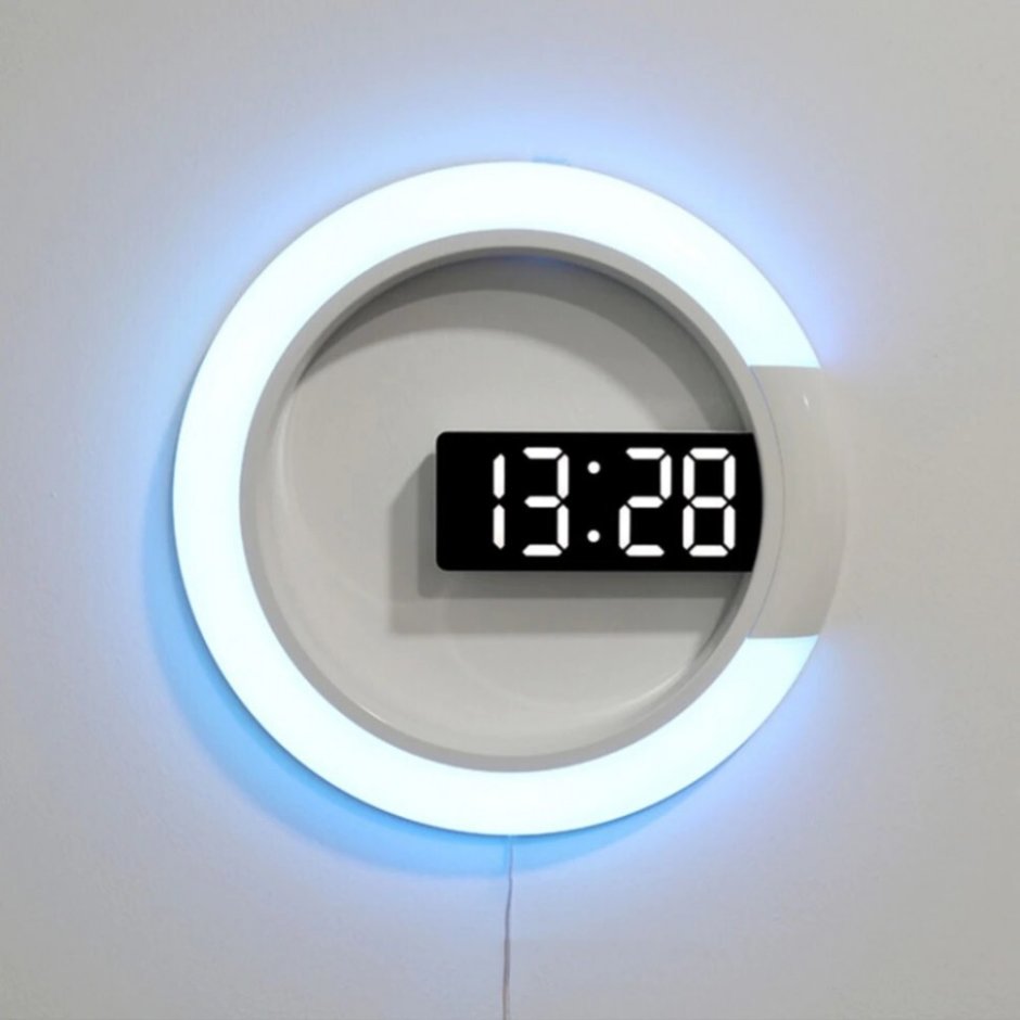 Часы настенные CHKOSDA led Digital 3d Clock White с пультом 868657