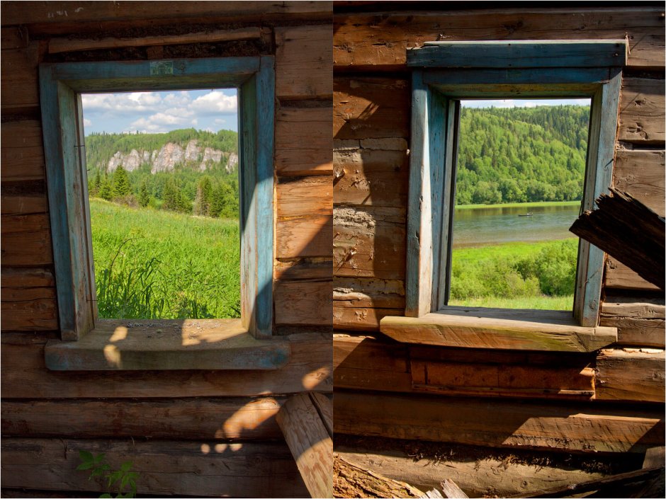 Деревенский дом с резными наличниками