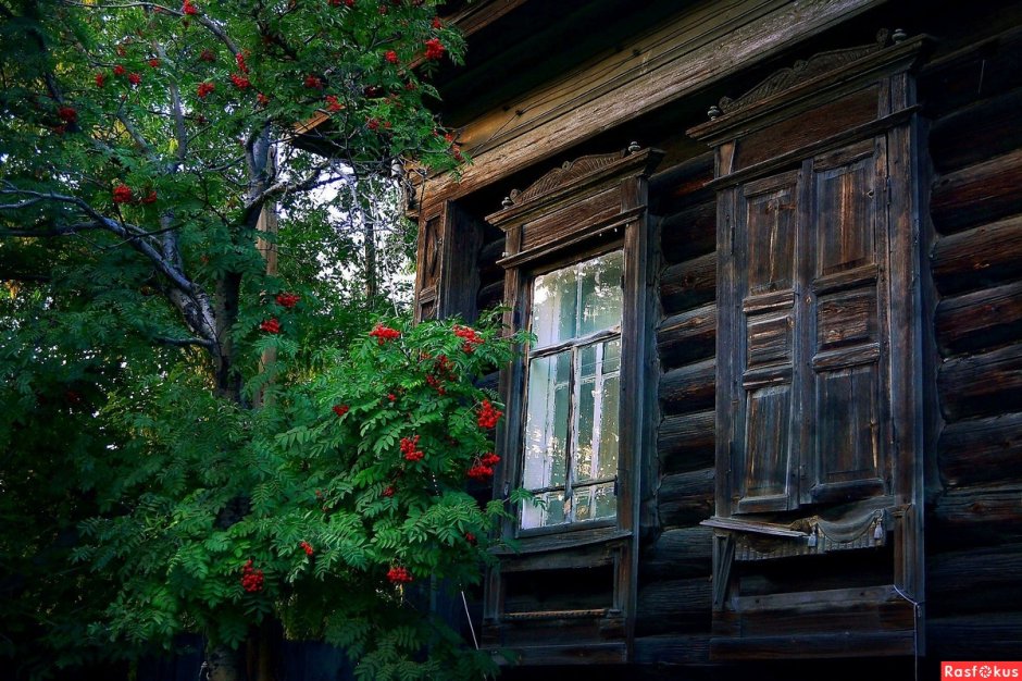 Деревенский дом со ставнями