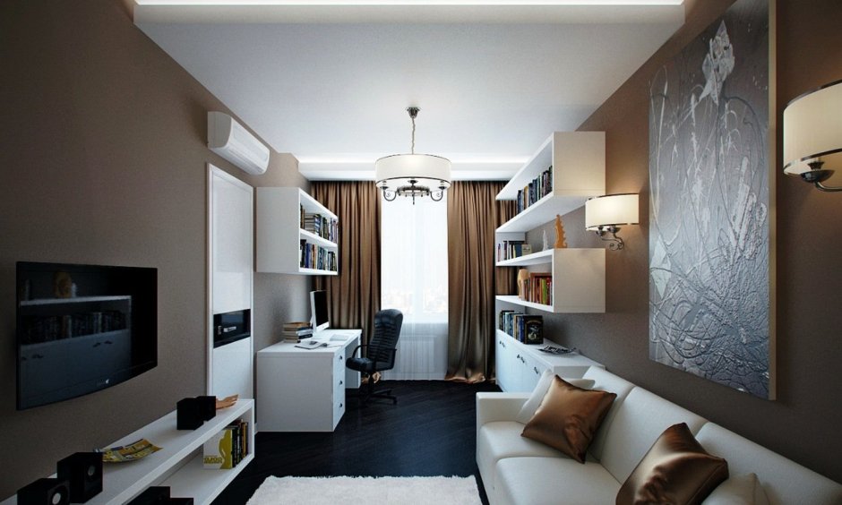 Комната кабинет с диваном