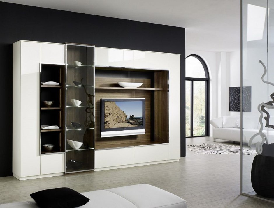 ТВ стенка в гостиную в современном стиле