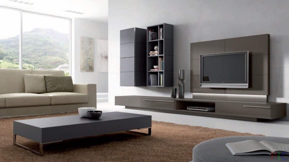 Мебель в зал под телевизор в современном стиле