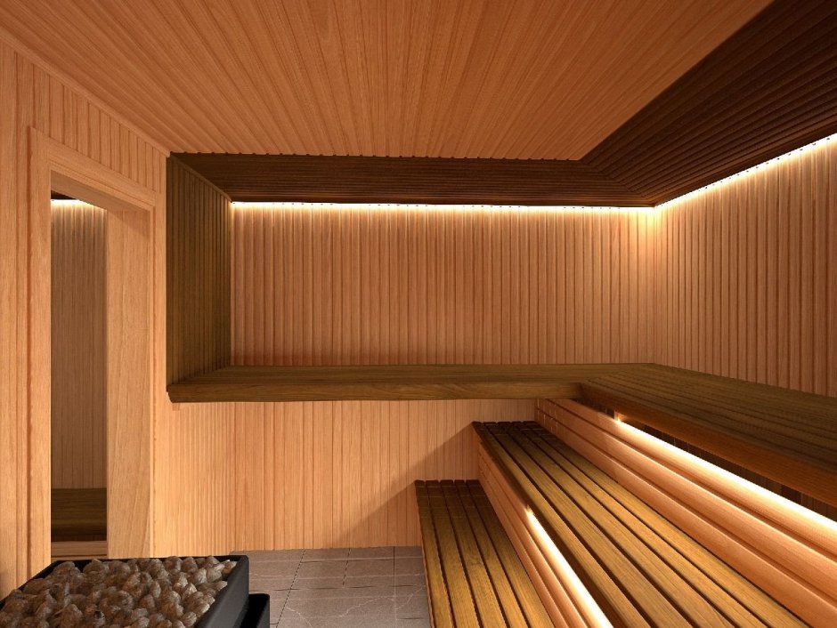 Парящие полки в бане