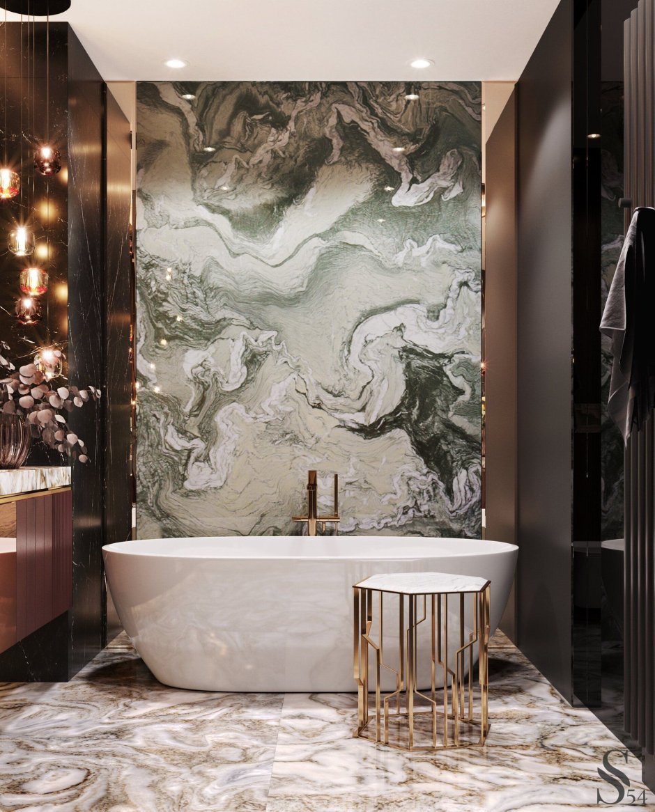 Керамогранит Calacatta Oro фартук
