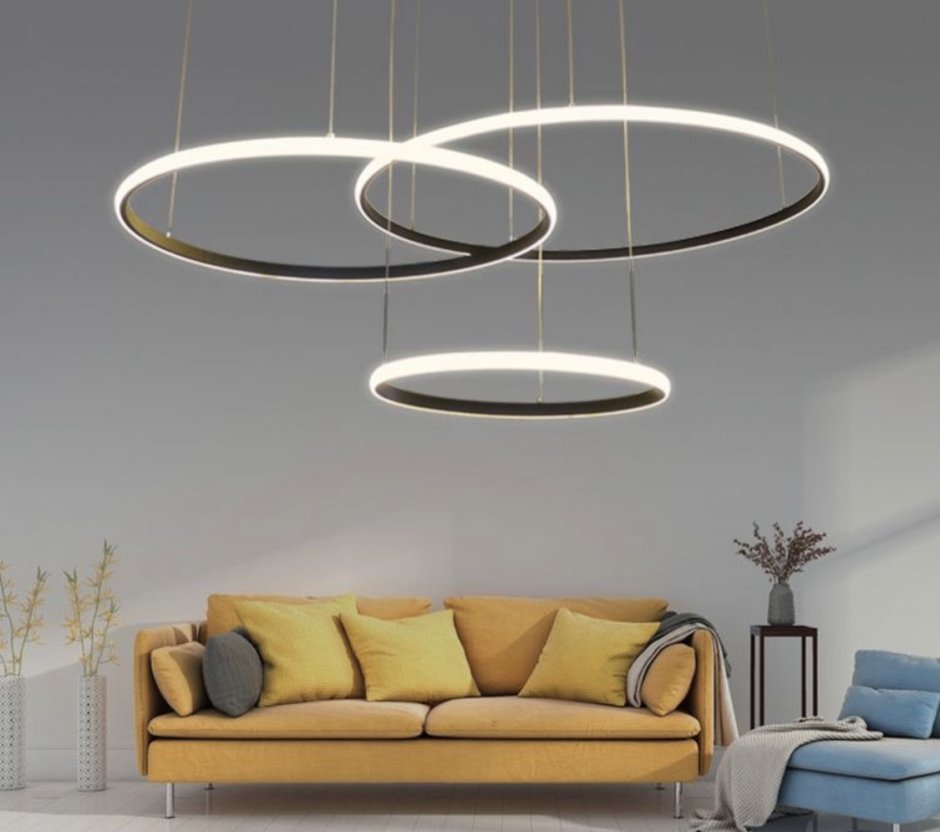 Люстра led 3-Ring Chandelier Золотая