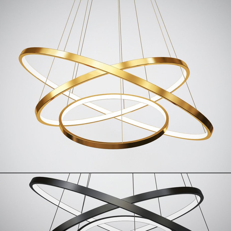 Люстра led 3-Ring Chandelier Золотая