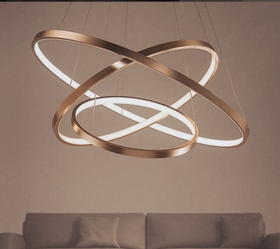 Люстра led 3-Ring Chandelier Золотая