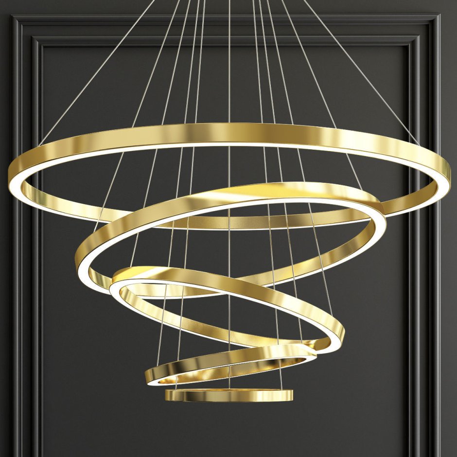 Люстра led 3-Ring Chandelier Золотая