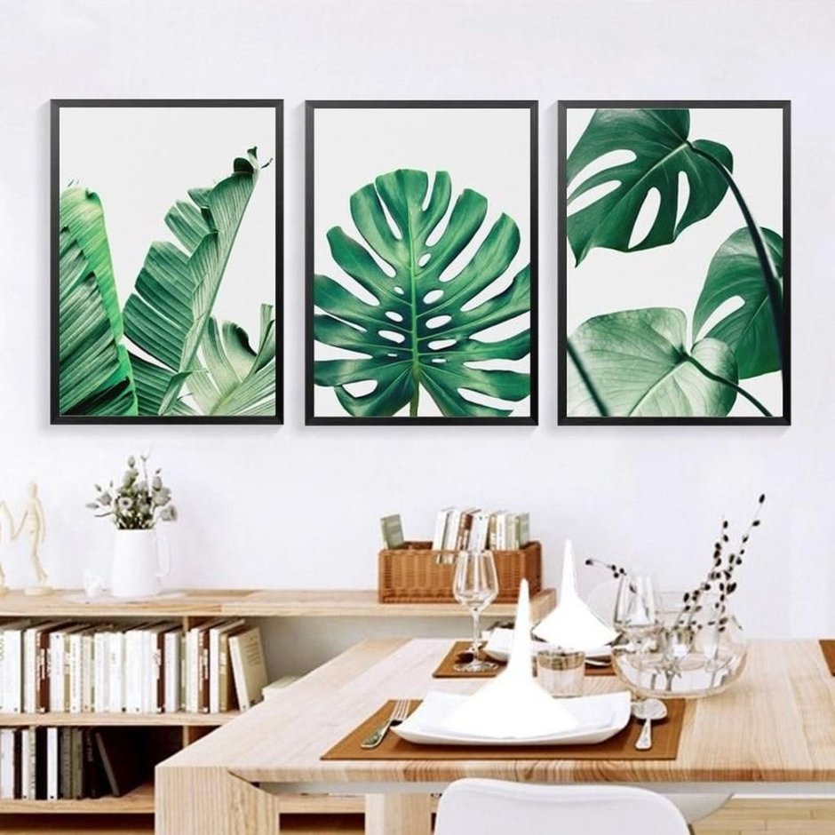 Tropical Leaf Prints, Banana, Monstera, Palm Leaf Prints, abstract Tropical leaves, Botanical Decor картины