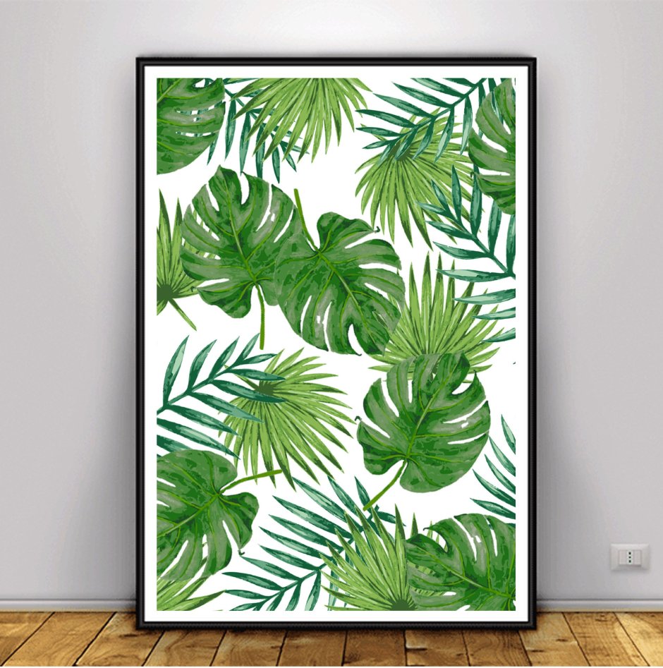 Картина тропические листья