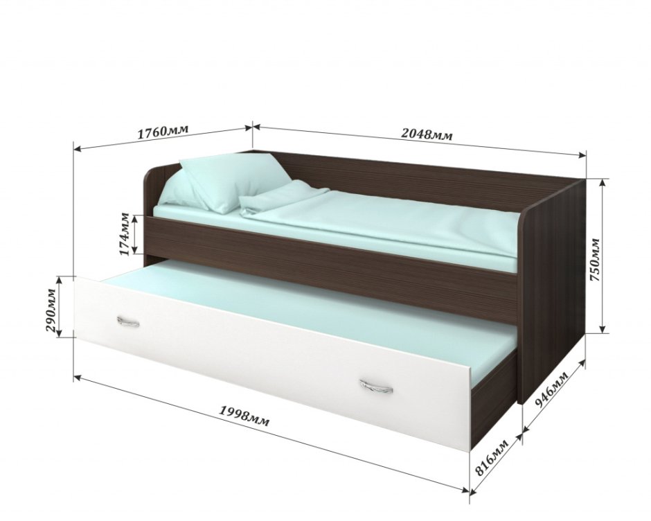 Кровать Ивиса 2-82 с выдвижным спальным