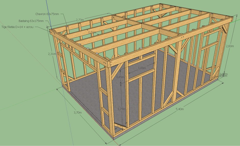 Проект гаража деревянного