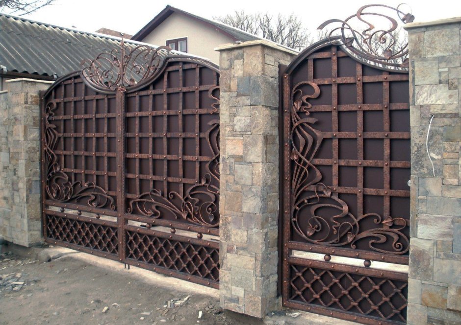 Ворота Прага кованые металлические