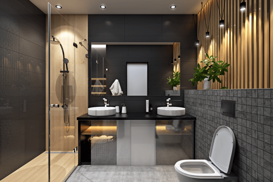 Стильная ванная комната дизайн в современном стиле