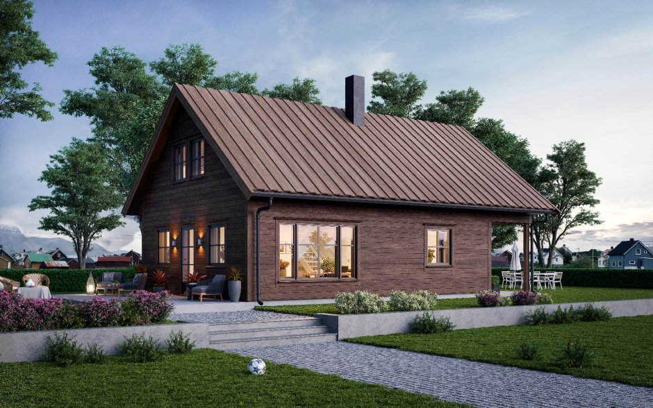 Одноэтажные дома в норвежском стиле