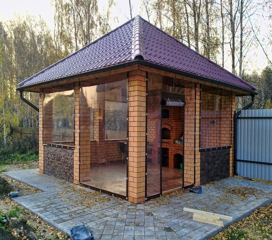 Беседка 6 на 4 с мангалом