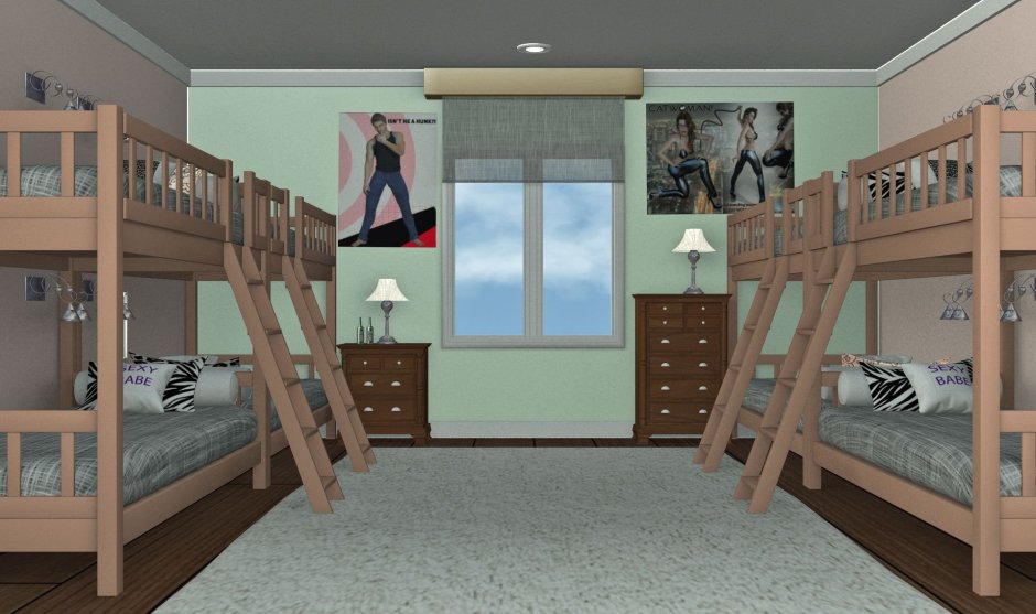 Двухэтажная кровать аниме