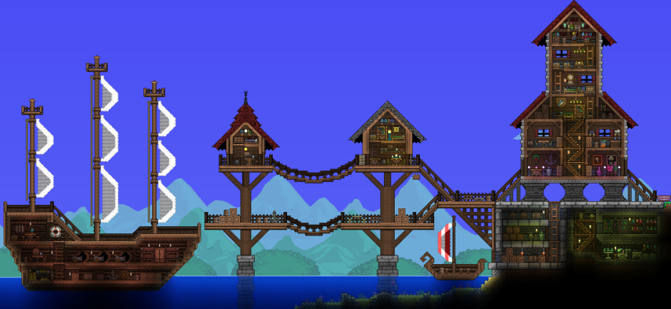 Terraria дом у океана