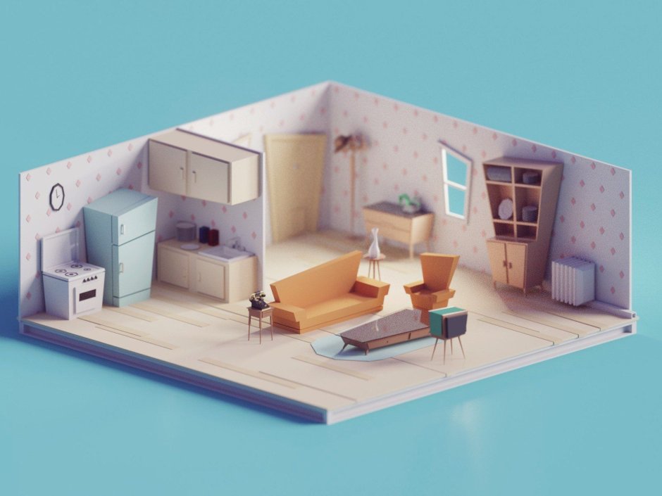 Isometric Room 3d