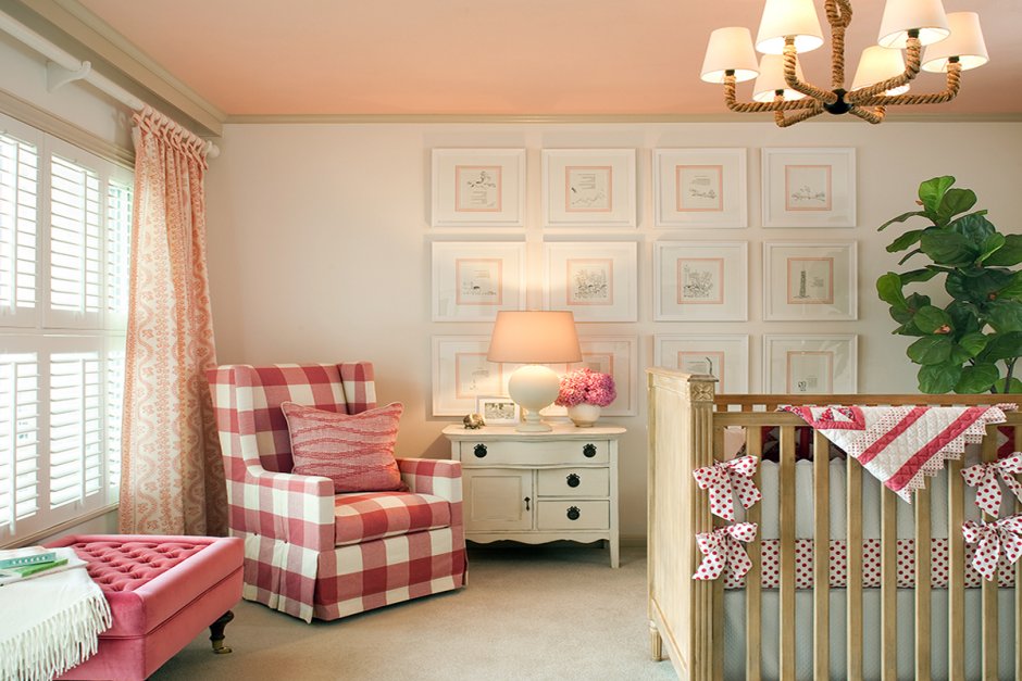 Персиковый цвет в интерьере детской комнаты