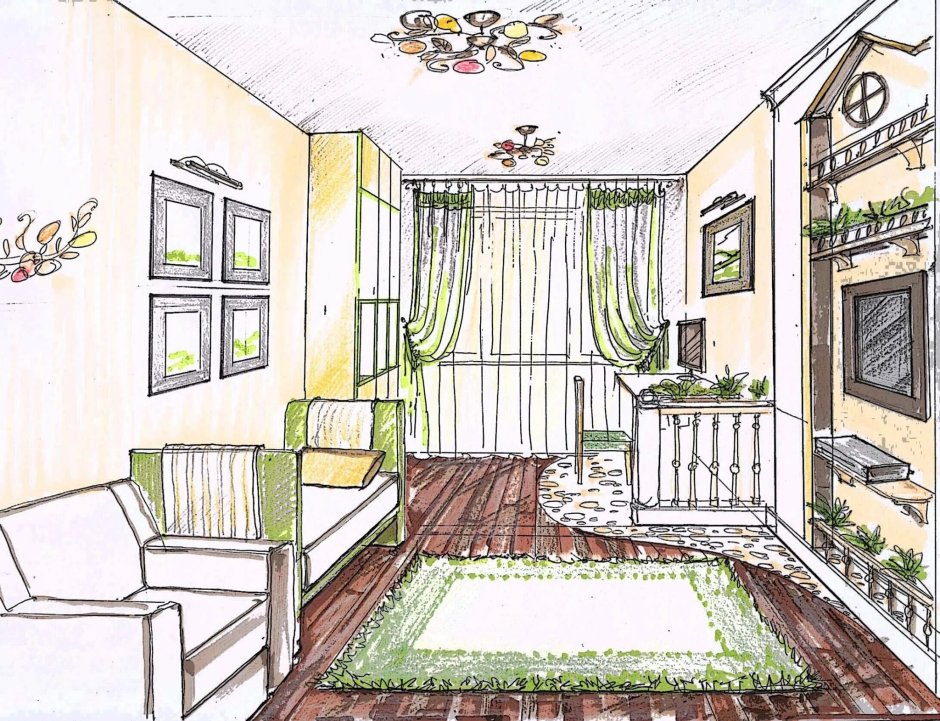 Схематичное изображение комнаты