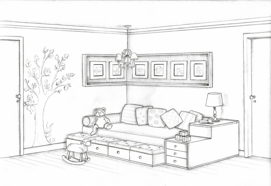 Схематическое изображение комнаты