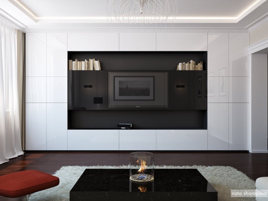 Встроенные стенки для гостиной