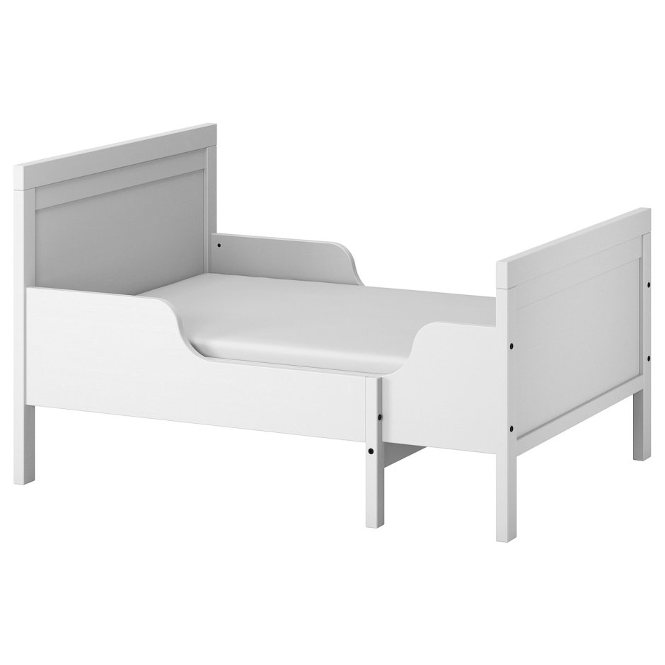 Minnen миннен раздвижная кровать с реечным дном, белый80x200 см