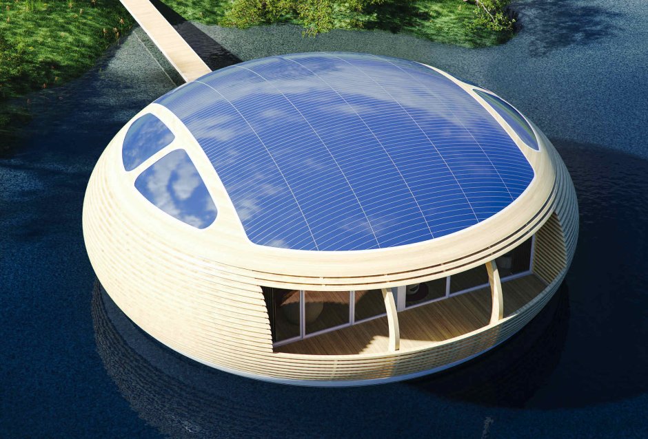 Экологичный плавающий дом WATERNEST 100 от компании компания ECOFLOLIFE