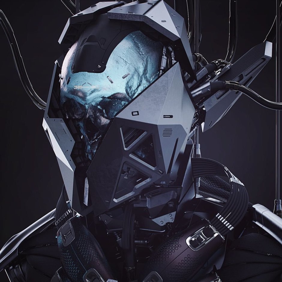 Cyberpunk череп солдат