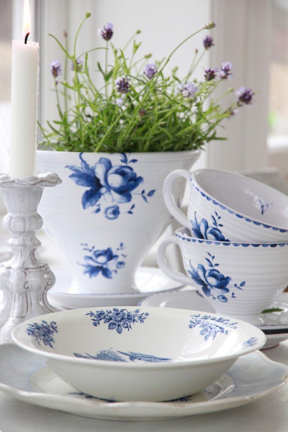 Посуда керамика для кухни синяя
