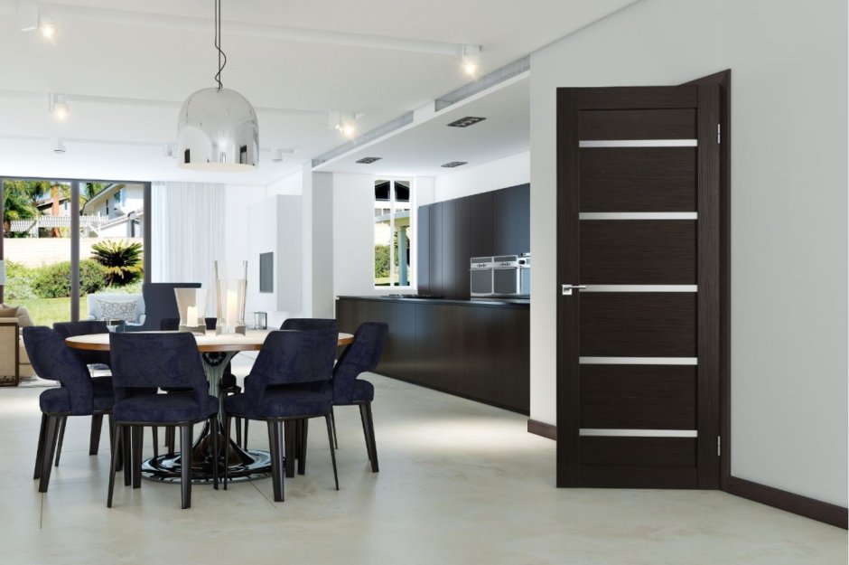 Двери profil Doors в интерьере венге