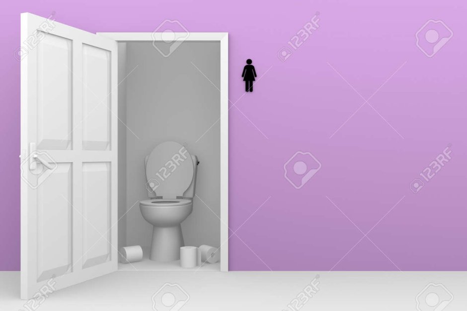 Туалет с открытой дверью