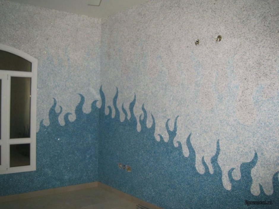 Декорирование стен жидкими обоями