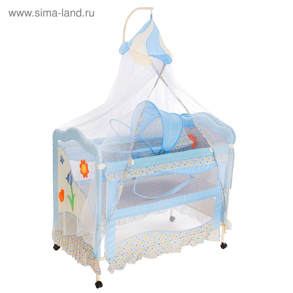 Кроватка детская Polini Kids simple 1100 с комодом, вяз-белый