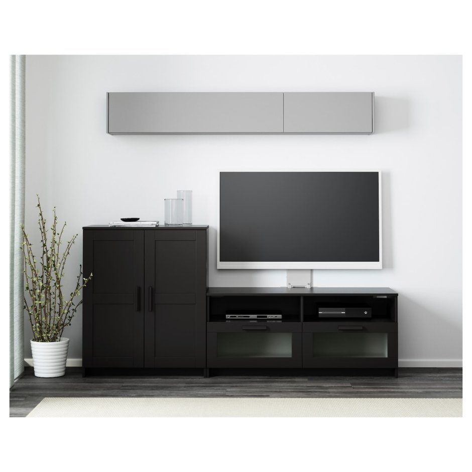 БРИМНЭС шкаф для ТВ, комбинация, белый200x41x95 см