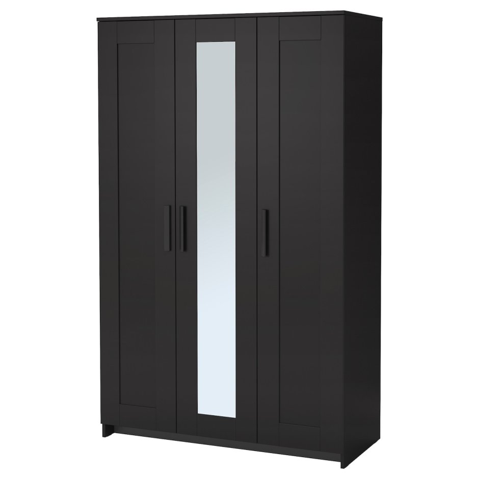 Brimnes БРИМНЭС шкаф платяной 3-дверный, черный117x190 см