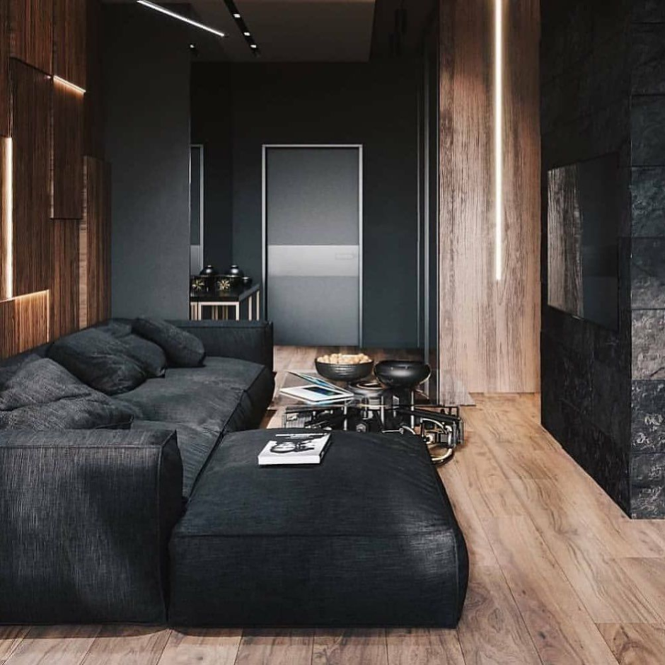 Квартира в стиле минимализма черная