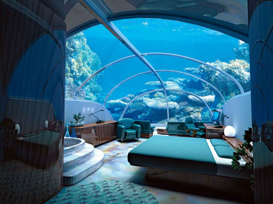 Подводный отель - Poseidon Undersea Resort на Фиджи.